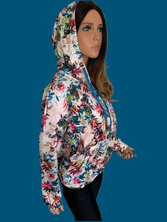 Colorful Floral Cream Hooded Sweatshirt – Just Your Average Gal Trendy Stretch Hoodie With Drawstring Hood, Stretch Hooded Sweatshirt With Drawstring, Stretch Hooded Top With Drawstring, Stretch Sweatshirt With Drawstring Hood, Spring Stretch Hoodie With Drawstring Hood, Multicolor Long Sleeve Hoodie With Drawstring, Stretch Hoodie Sweatshirt For Spring, Stretch Sweatshirt With Drawstring Hood For Spring, Casual Stretch Hooded Jacket