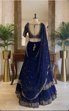 Indian Lenghas, Blue Lengha, Indian Lengha, Red Lehenga Choli, Bridal Lehenga Designs, Latest Bridal Lehenga