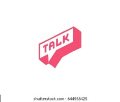 the word talk is written in a speech bubble with an arrow pointing up to it