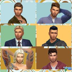 the six male avatars are all different colors