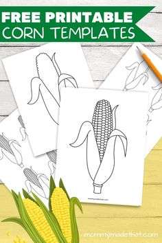 corn on the cob printable coloring page for kids to color and learn how to draw