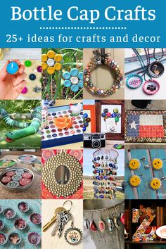 the cover of bottle cap crafts 25 ideas for crafts and decor