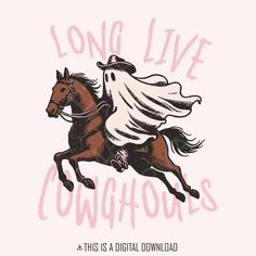 a drawing of a horse with a hat on it's head and the words long live cowboys