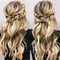 Wedding Hairstyles » 22 Half Up and Half Down Wedding Hairstyles to Get You Inspired »   ❤️ See more:  http://www.weddinginclude.com/2017/05/half-up-and-half-down-wedding-hairstyles-to-get-you-inspired/ Braided Half Up Half Down Hair, Men Tattoos, Braided Half Up, Cute Braided Hairstyles, Wedding Hairstyles Half Up Half Down, Beautiful Braids