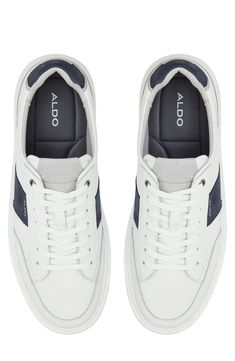 Signature logos and contrasting accents add street-savvy elements to a versatile sneaker grounded by a cushioned footbed and classic cupsole. Lace-up style Memory foam cushioning Leather and synthetic upper/synthetic and textile lining/synthetic sole Imported Sneakers With Cushioned Footbed And White Sole, White Sole Sneakers With Cushioned Footbed, Modern Sneakers With Boost Midsole, Modern Mid-top Sneakers With Cushioned Footbed, Signature Logos, Sneaker Men, Signature Logo, Up Styles, Memory Foam