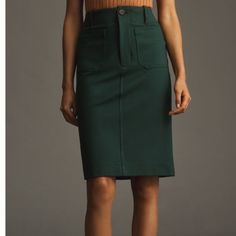 New With Tags Attached In Original Packaging Anthropologie The Colette Skirt By Maeve Color Green Size Xl Waist 18” Length 26.5” Measured Side To Side, Unstretched And Flat . Green Pencil Skirt, Green Pencil, Green Pencil Skirts, Side To Side, Anthropologie Skirt, Pencil Skirt, Anthropologie, Womens Skirt, Pencil