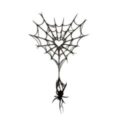 a black and white drawing of a spider web