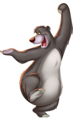 a cartoon bear standing on its hind legs