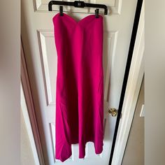 This Dress Is Brand New! It Is Perfect Shade Of Pink Spring Strapless Midi Dress For Dinner, Strapless Midi Dress For Dinner, Pink Sleeveless Maxi Dress For Dinner, Sleeveless Strapless Dress For Spring Dinner, Chic Strapless Maxi Dress For Dinner, Strapless Fitted Bodice Dress For Dinner, Zara Cocktail Dresses, Strapless Maxi Dress By Zara For Night Out, Zara Strapless Cocktail Dress