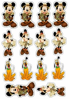 mickey mouse stickers with many different expressions