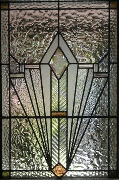 a stained glass window with an art deco design