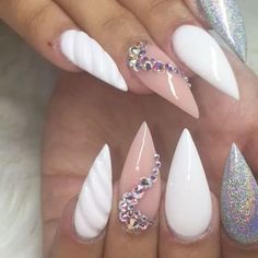 ♡ ριитєяєѕт : @pinkmintkay ♡ Stelleto Nails, Nails Pedicure, Nails 2016, Unicorn Nails, Stiletto Nails Designs, Glamorous Nails, Nail Products, Trendy Nail Art, Nails Manicure