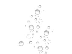 water drops falling into the air on a white background