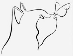 a black and white drawing of a cow with a butterfly on it's nose