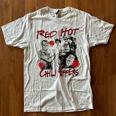 Nwt Red Hot Chili Peppers T-Shirt Size Medium Hot Topic Summer Band Merch Red Tops, Red Band Merch Tops For Summer, Red Graphic Print Band Merch Tops, Red Band Merch T-shirt Pre-shrunk, Red Band Merch T-shirt For Streetwear, Red Band Merch T-shirt With Graphic Print, Red Band Merch Tops With Screen Print, Red Band Merch Top With Screen Print, Red Pre-shrunk Band Merch T-shirt