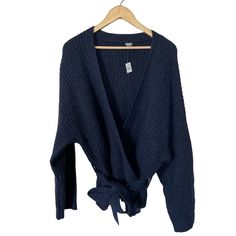 24 Inches From Armpit To Armpit 26 Inches In Length New. No Flaws. K2 Casual Blue Wrap Cardigan, Pleated Jacket, Belted Cardigan, Navy Blue Sweater, Sweater Oversize, Oversize Knit, Fitted Skirt, Blue Wool, Printed Sweater