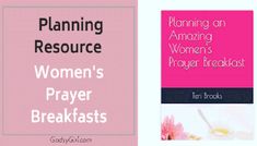 the front and back cover of a women's prayer breakfast book, featuring pink flowers