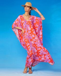 Camille Kaftan in Orange and Purple Floral Toile – NICOBLU Delicate Bouquet, Floral Toile, Short Kaftan, Long Kaftan, Petite Size, Soft Light, Purple Floral, Orange And Purple, Jaipur