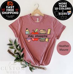 Customized Name Teacher Shirt, Personalized Teacher Shirt, Custom Teacher Shirt Personalized Teacher Shirts, Teacher Appreciation Shirts, Teacher Apparel, Teacher Clothing, Preschool Shirts, Kindergarten Teacher Shirts, Teaching Shirts, School Tees, Kindergarten Teacher