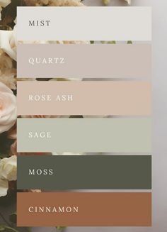 the color scheme for different shades of flowers