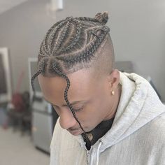 Cornrow With Ponytail, Ponytail Men, French Braids Black Hair, Fade Braids, S Braids, Long Braided Hairstyles, Short Box Braids Hairstyles