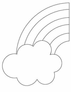 a cloud with a rainbow in the sky coloring pages for kids, free printable