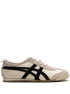 black/beige leather suede panelling round toe front lace-up fastening logo patch at the tongue branded heel counter rubber sole These styles are supplied by a premium sneaker marketplace. Stocking only the most sought-after footwear, they source and curate some of the most hard to find sneakers from around the world. Tiger Shoes, Tiger Mexico 66, Onitsuka Tiger Mexico 66, Mexico 66, Onitsuka Tiger, Blue Sneakers, Summer Beach Wear, Black Sneakers, Dream Shoes