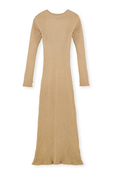 Knitted Ribbed Maxi Dress Long Ribbed Beige Sweater Dress, Long Beige Ribbed Sweater Dress, Ribbed Fitted Maxi Sweater Dress, Fitted Ribbed Maxi Sweater Dress, Long Ribbed Bodycon Sweater Dress, Long Ribbed Beige Dress, Winter Ribbed Maxi Dress, Ribbed Fitted Midi Dress, Fitted Ribbed Midi Dress