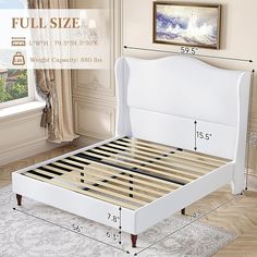 the measurements for a full size bed frame and foot board are shown in this image