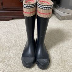 Reposhing This Item I Purchased From @Briannamae56. Loved It, But Ready To Rotate For Something New. Questions? Leave A Comment Below! Burberry Shoes, Burberry Black, Leave A Comment, Something New, Rain Boots, Burberry, Black And Red, Women Shoes, Boots