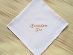 PERSONALIZED EMBROIDERED Mens Handkerchief with Name/Phrase by ModernVintageToday on Etsy Classic Rectangular Handkerchiefs For Gifts, Classic Rectangular Handkerchiefs As Gifts, Classic Handkerchiefs For Father's Day Gift, Personalized White Handkerchiefs For Father's Day, Classic Personalized Handkerchiefs For Anniversary, Personalized Handkerchiefs For Father's Day Gift, Classic Personalized Handkerchiefs For Gifts, Classic Personalized Handkerchiefs As Gift, Classic Customizable Handkerchiefs For Gift