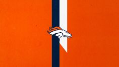 an orange and white background with the denver football team logo on it's side