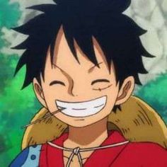 an anime character with black hair and a smile on his face