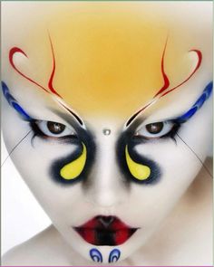 Photography photo editing photoshoot lighting ideas pose ideas editorial avant garde hair inspo  photoshoot aesthetic beijing opera portrait Avant Garde Photoshoot, Avant Garde Photography, Photoshoot Lighting, Runway Photography, Futuristic Makeup, Inspo Photoshoot, Funky Makeup, Beijing Opera, Ideas Pose