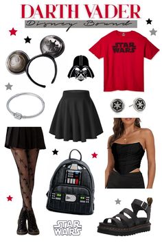 Star Wars Disney Bounding Inspired Outfits, Darth Vader Bounding, Starwars Disney Bounding, Disney Outfits Star Wars, Darth Vader Outfit Women, Starwars Disneybound Outfits, Disney Bound Outfits Star Wars, Darth Vader Disneybound Women, Disney Bounding Star Wars Sith