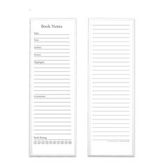 a white bookmark with lines on the front and back side, in black ink