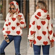 This Hoodie Features A Cute Heart Design, Dropped Shoulder Fit, And A Large Front Pocket For Added Functionality. This Hoodie Blends Warmth With Style For Those Cooler Days. All Items Listed As Boutique Items In Our Store Are Brand New, Never-Worn Items. Pocketed Slightly Stretchy Material: 100% Polyester Ships Within 5 To 10 Days This Item Size Conversion Chart: Sizes Are In Letters. S - 2/4 M - 6 L - 8/10 Xl- 12 Xxl-14 Shopping For: Fall Trendy Trending Athleisure Modest Party Attire Necklaces Trendy Long Sleeve Valentine's Day Sweater, Fedora Hat Winter, Casual Hooded Sweatshirt For Valentine's Day, Red Heart Print Sweater For Valentine's Day, Valentine's Day Long Sleeve Sweater With Heart Graphic, Valentine's Day Long Sleeve Sweatshirt With Heart Graphic, Heart Hoodie, Long Sleeve Sequin, Warm Sweaters