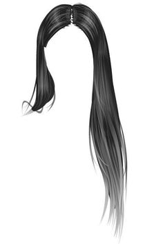 the long hair is drawn in black and white