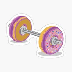 a pair of dumbbells with sprinkles and donuts on them