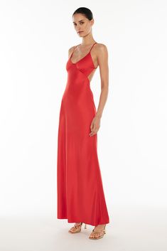 The Saturation Point Slip Dress offers an elegant silhouette for your next formal occasion. Featuring a V-neckline with slinky adjustable straps and a cowl back creating an elongated & graceful silhouette. This maxi dress is crafted from luxurious satin with a subtle sheen. Style Number: 52500.RED Dark Red Maxi Dress, Prom Dress Inspo, Red Maxi Dress, Red Maxi, Red Dress Maxi, Dress Halter, Groom Style, Skirts For Sale, Formal Occasion