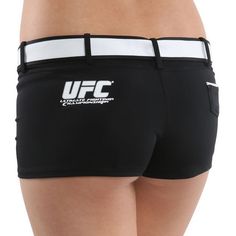 a women's boxer shorts with the words upc printed on it and white stripes