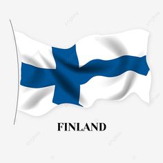 the flag of finland waving in the wind with text that reads finnd on it