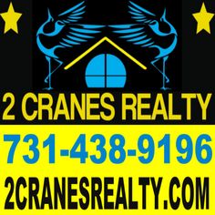 the logo for cranes realty, which is located in an area that has been