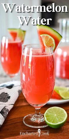 two glasses filled with watermelon and lime juice