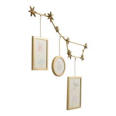 Gold Iron Big Dipper Triple Wall Frame - World Market Wall Art Display Ideas, Art Display Ideas, Dear Mom And Dad, Celestial Decor, Brass Picture Frames, Photo Sizes, Moon Nursery, Wall Art Display, Toddler Girl Room