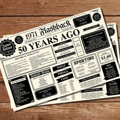 an old newspaper advertises forty years ago on wooden background stock photo - rights