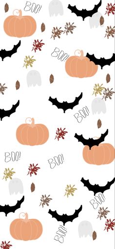 a pattern with bats and pumpkins on it