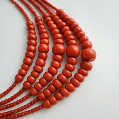 < Natural Coral Necklace > This product made according to the model of authentic traditional Ukrainian jewelry. The coral is modern, the design is vintage. Like 99% of the coral on the market these days, this coral has been dyed. I use bamboo coral which is not endangered or threatened in any way, unlike natural pink or red coral (the production of which is forbidden almost everywhere in the world). Bamboo coral doesn't mean it's not organic. Every bead of it has a distinctive and beautifu