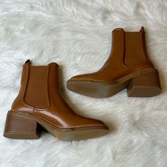 These Are New And Never Worn However No Tags Or Box Cabell Bootie In Tan Faux Leather With Pull-On Tab Elasticized Slip-On Style Lightly Padded Insole Smooth Man-Made Sole With Light Traction 1 3/4" Heel Chelsea Boot, Steve Madden Shoes, Tan Brown, Bootie, Chelsea Boots, Steve Madden, Bootie Boots, Chelsea, Ankle Boots