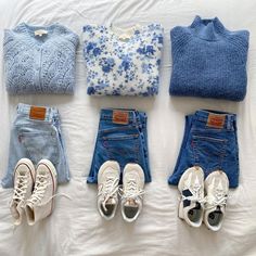 The Color Blue, Minimalist Wardrobe, Mode Inspo, Blue Outfit, Number 3, Winter Fashion Outfits